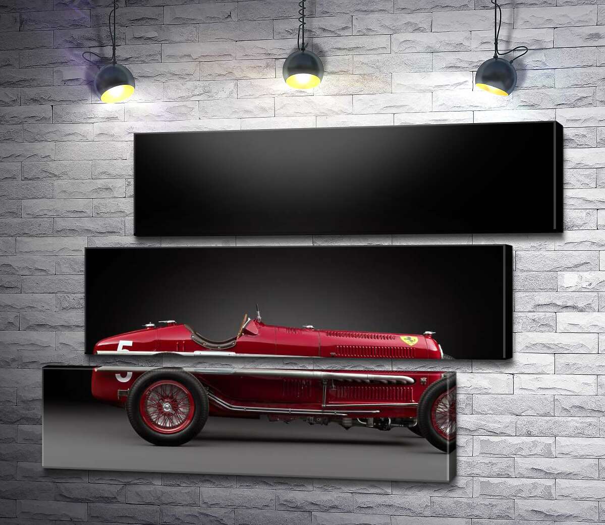 модульна картина Вінтажний червоний автомобіль Alfa Romeo P3 (Модуль №17)
