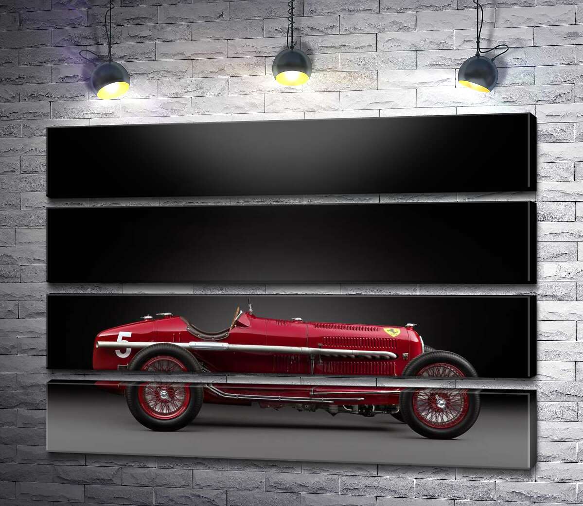 модульна картина Вінтажний червоний автомобіль Alfa Romeo P3 (Модуль №22)