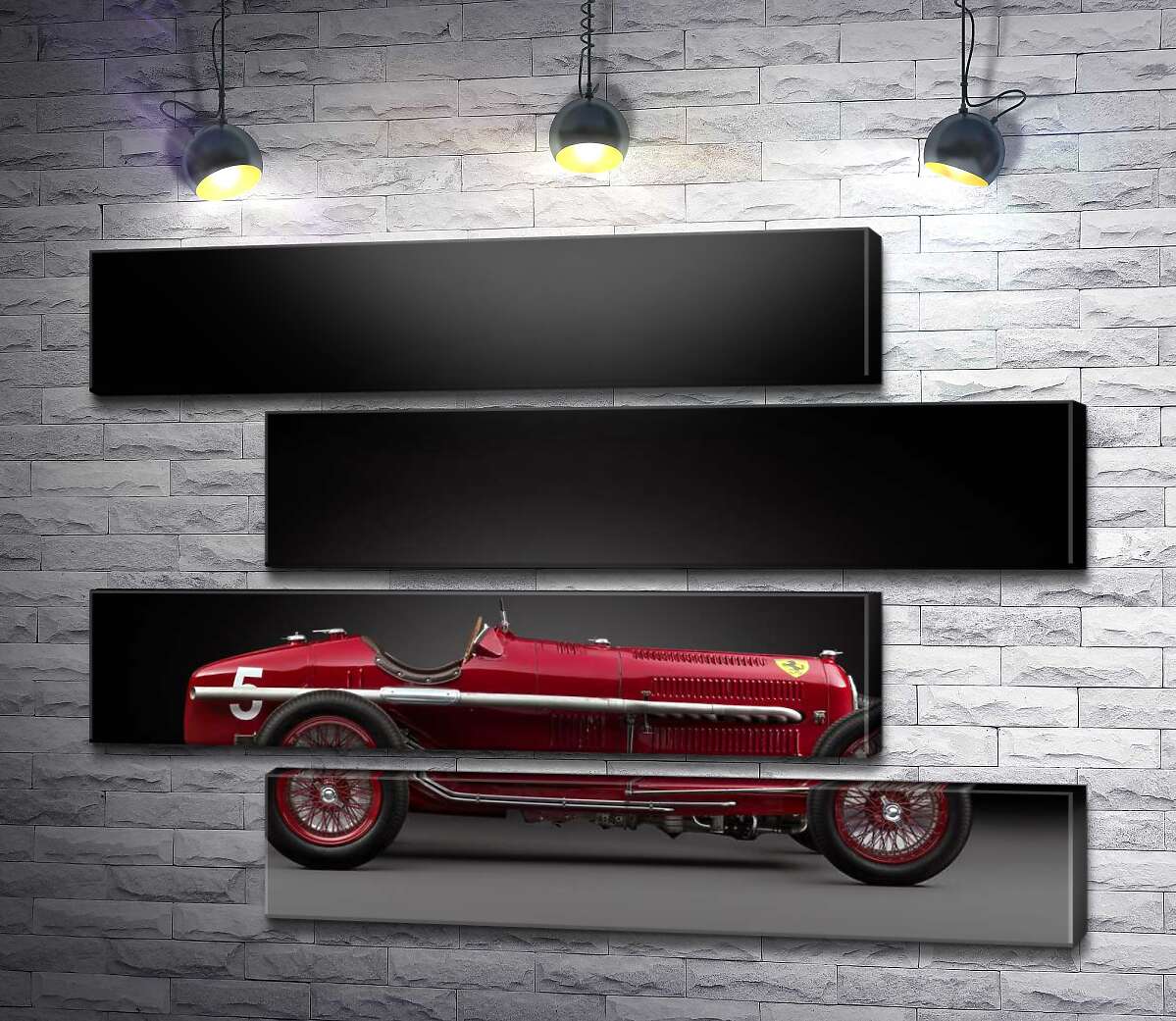 модульна картина Вінтажний червоний автомобіль Alfa Romeo P3 (Модуль №23)