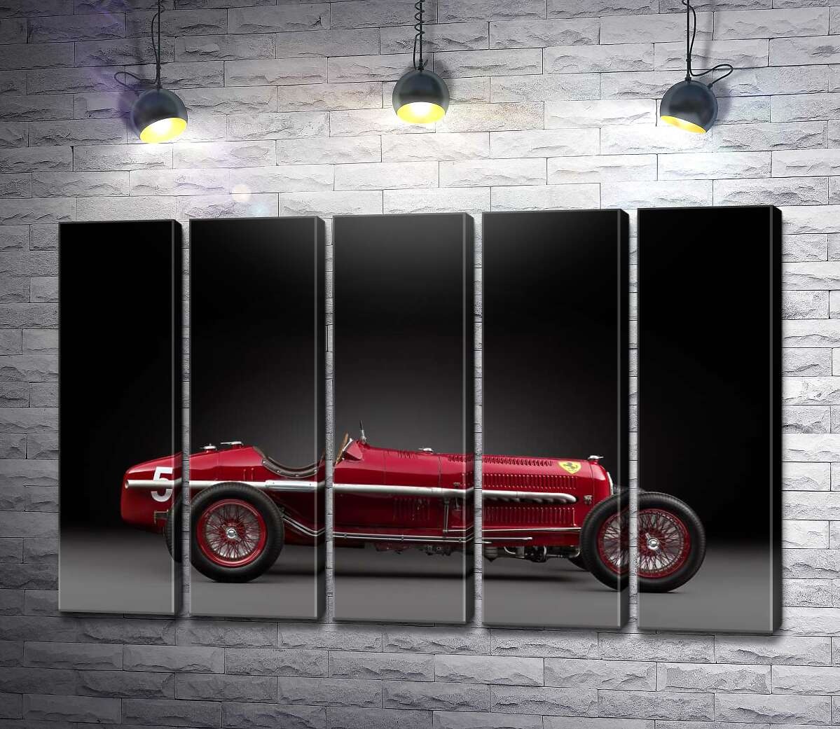 модульна картина Вінтажний червоний автомобіль Alfa Romeo P3 (Модуль №26)