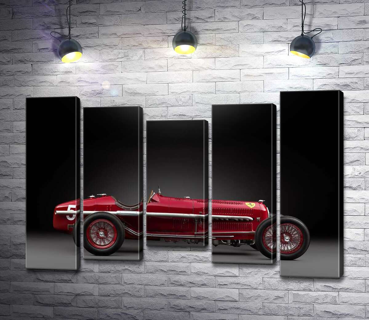 модульная картина Винтажный красный автомобиль Alfa Romeo P3 (Модуль №27)