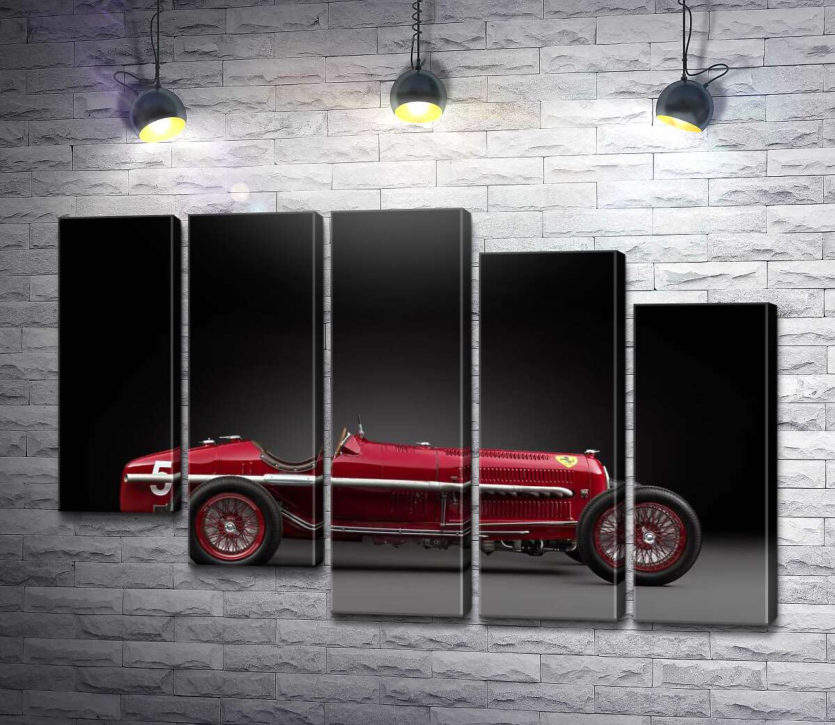модульна картина Вінтажний червоний автомобіль Alfa Romeo P3 (Модуль №28)