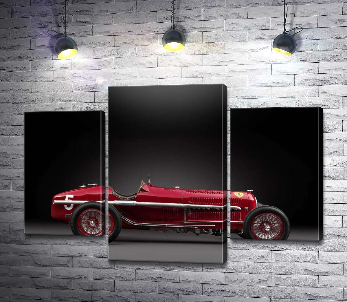 модульна картина Вінтажний червоний автомобіль Alfa Romeo P3 (Модуль №10)