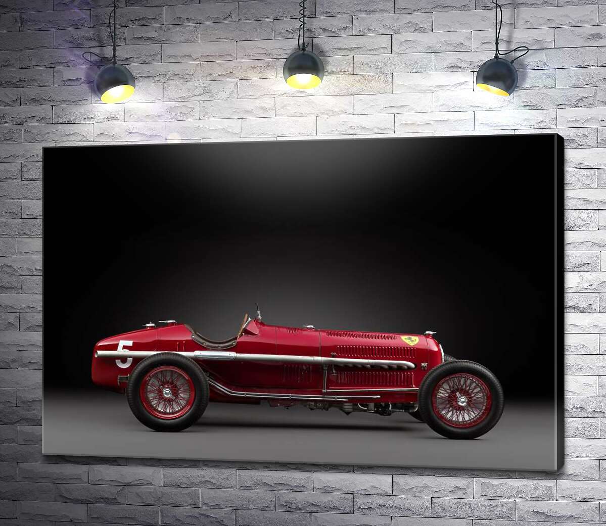 картина Винтажный красный автомобиль Alfa Romeo P3