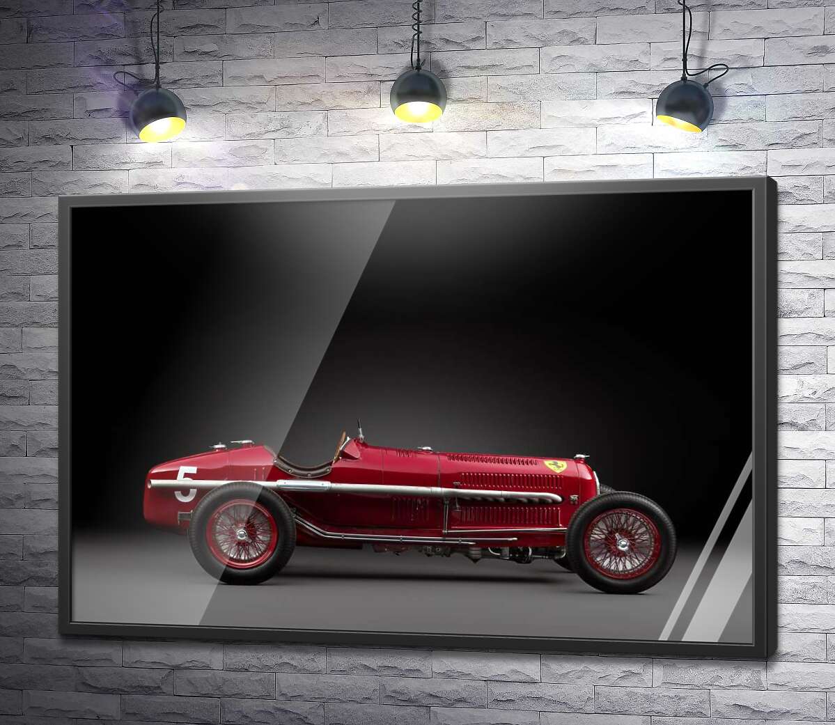 постер Винтажный красный автомобиль Alfa Romeo P3