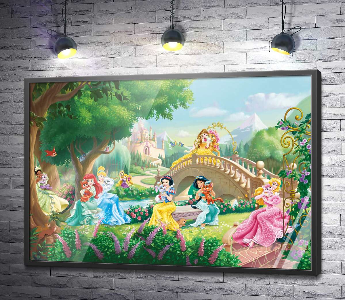 постер Сказочные принцессы Диснея с домашними животными