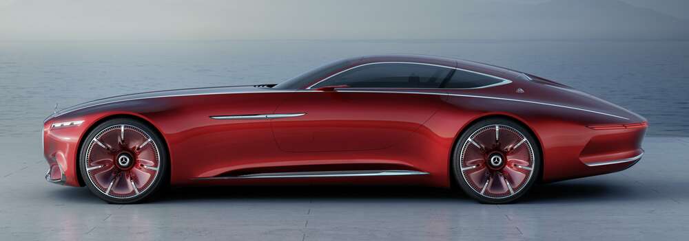 картина-постер Красный автомобиль Mercedes-Maybach Vision 6