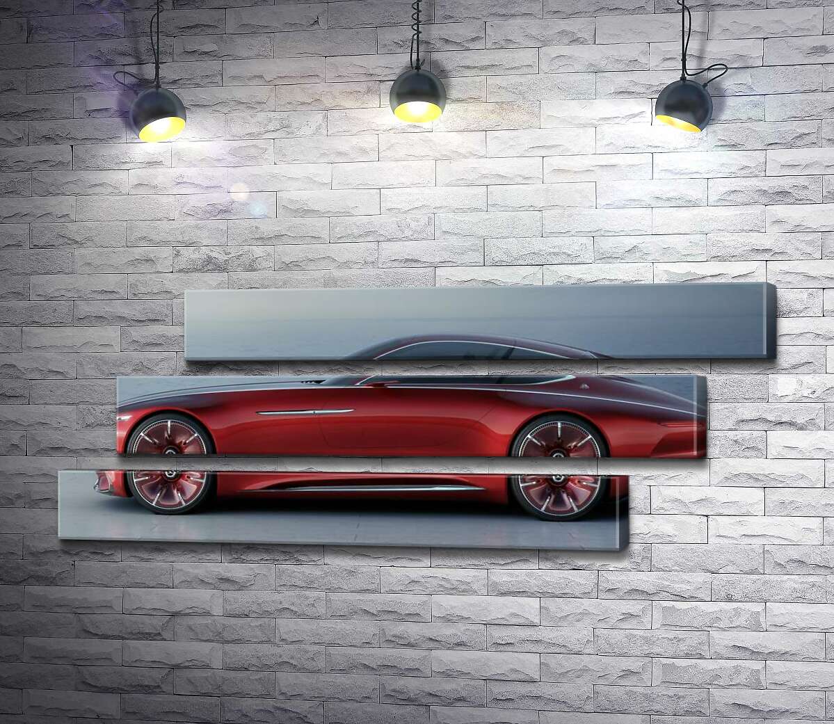 модульна картина Червоний автомобіль Mercedes-Maybach Vision 6 (Модуль №17)