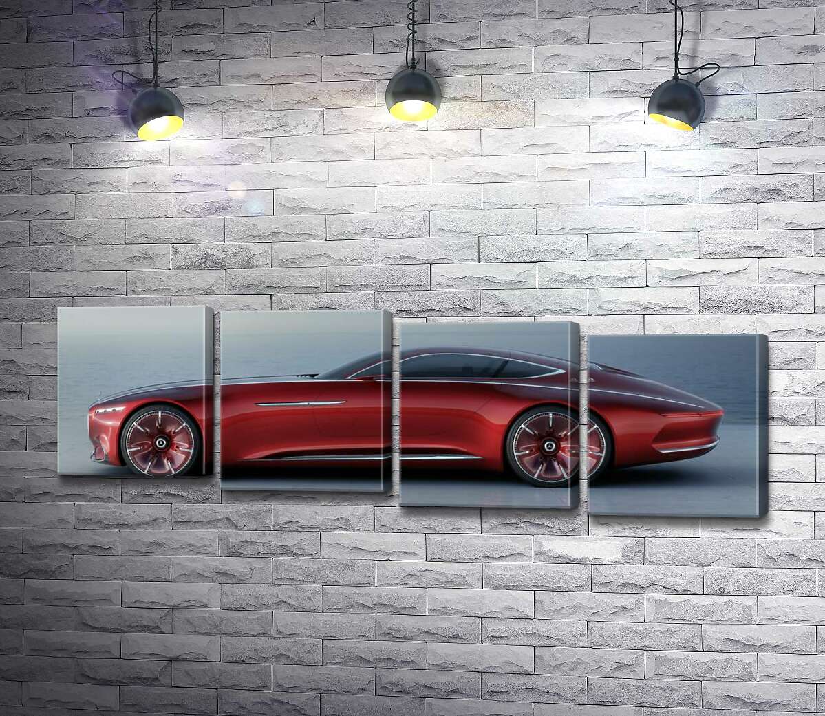 модульная картина Красный автомобиль Mercedes-Maybach Vision 6 (Модуль №19)