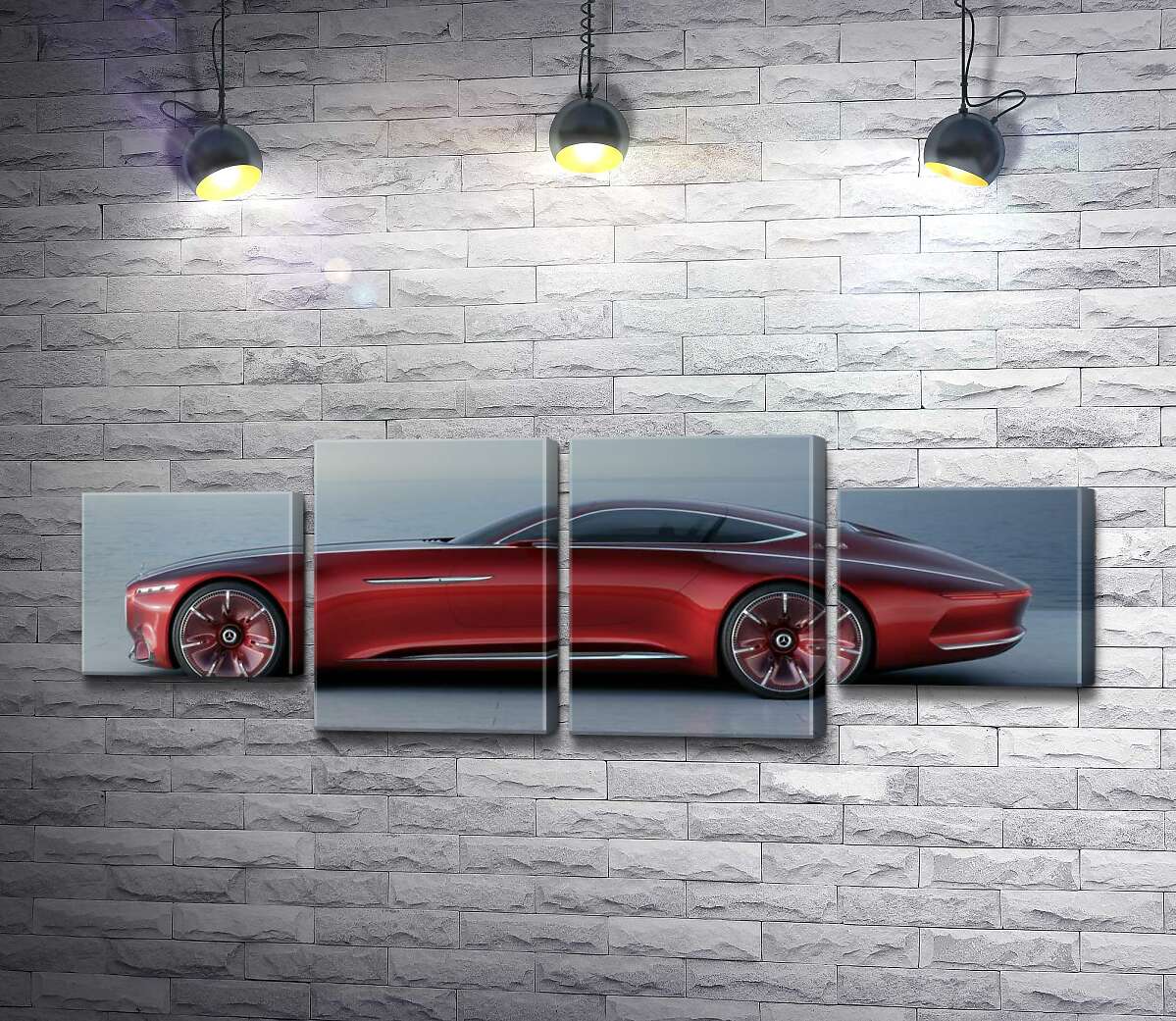 модульная картина Красный автомобиль Mercedes-Maybach Vision 6 (Модуль №20)