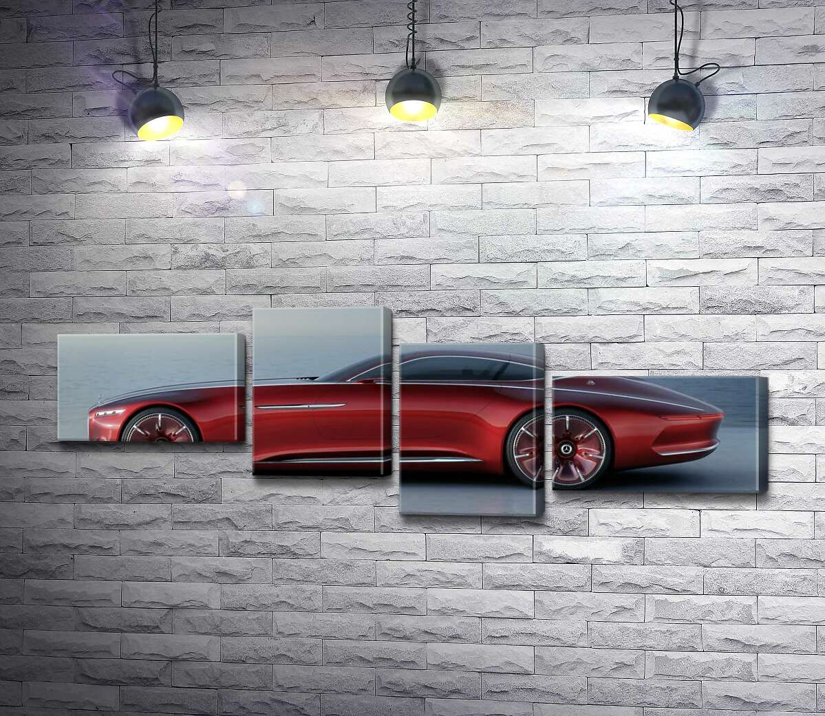 модульная картина Красный автомобиль Mercedes-Maybach Vision 6 (Модуль №21)