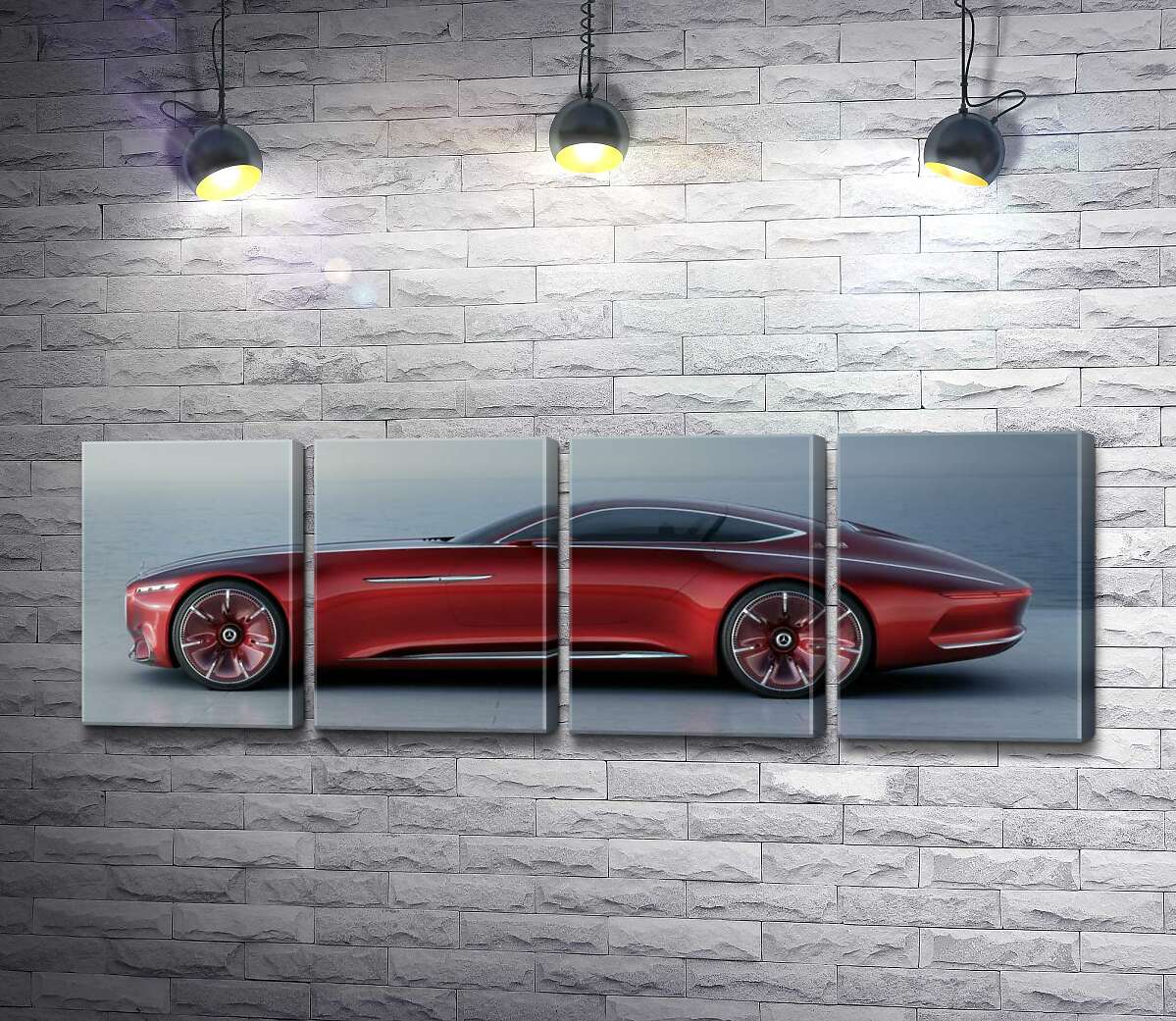 модульна картина Червоний автомобіль Mercedes-Maybach Vision 6 (Модуль №24)