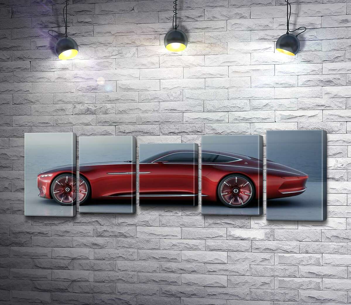 модульна картина Червоний автомобіль Mercedes-Maybach Vision 6 (Модуль №27)