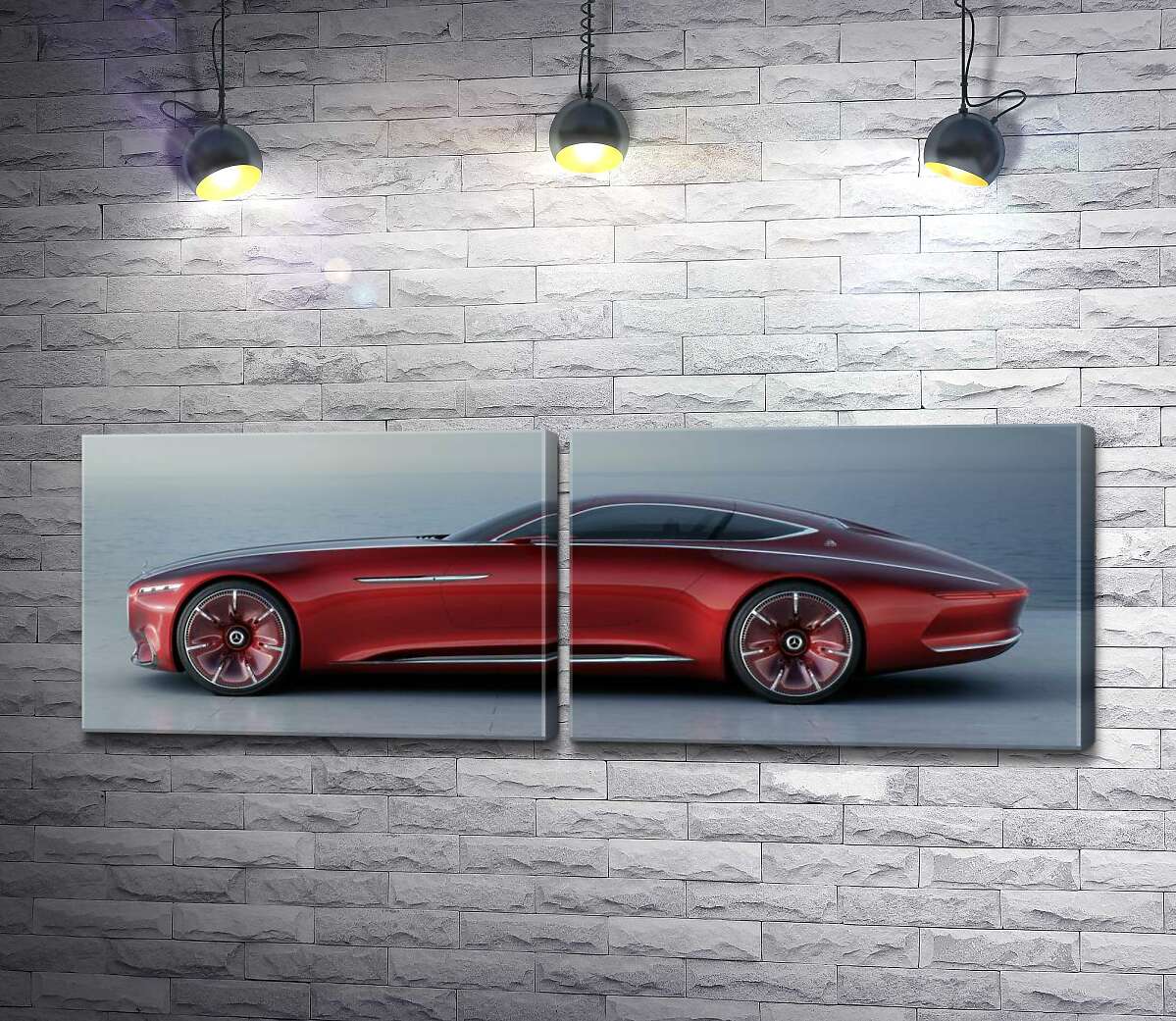 модульна картина Червоний автомобіль Mercedes-Maybach Vision 6