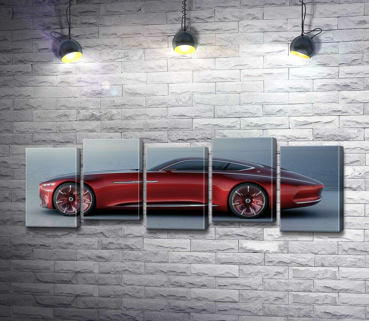 модульная картина Красный автомобиль Mercedes-Maybach Vision 6 (Модуль №30)