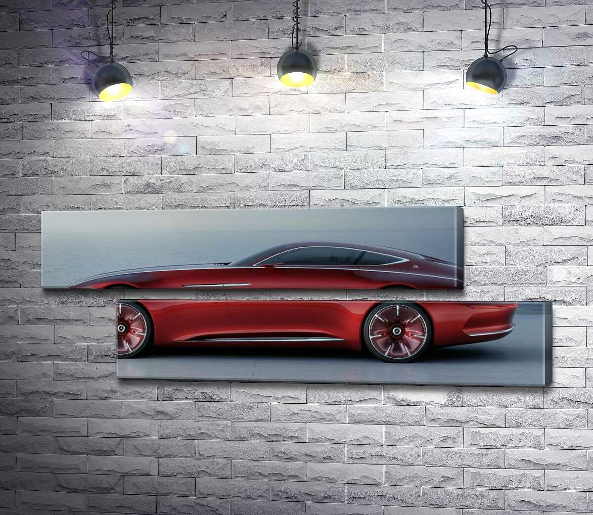 модульная картина Красный автомобиль Mercedes-Maybach Vision 6 (Модуль №8)