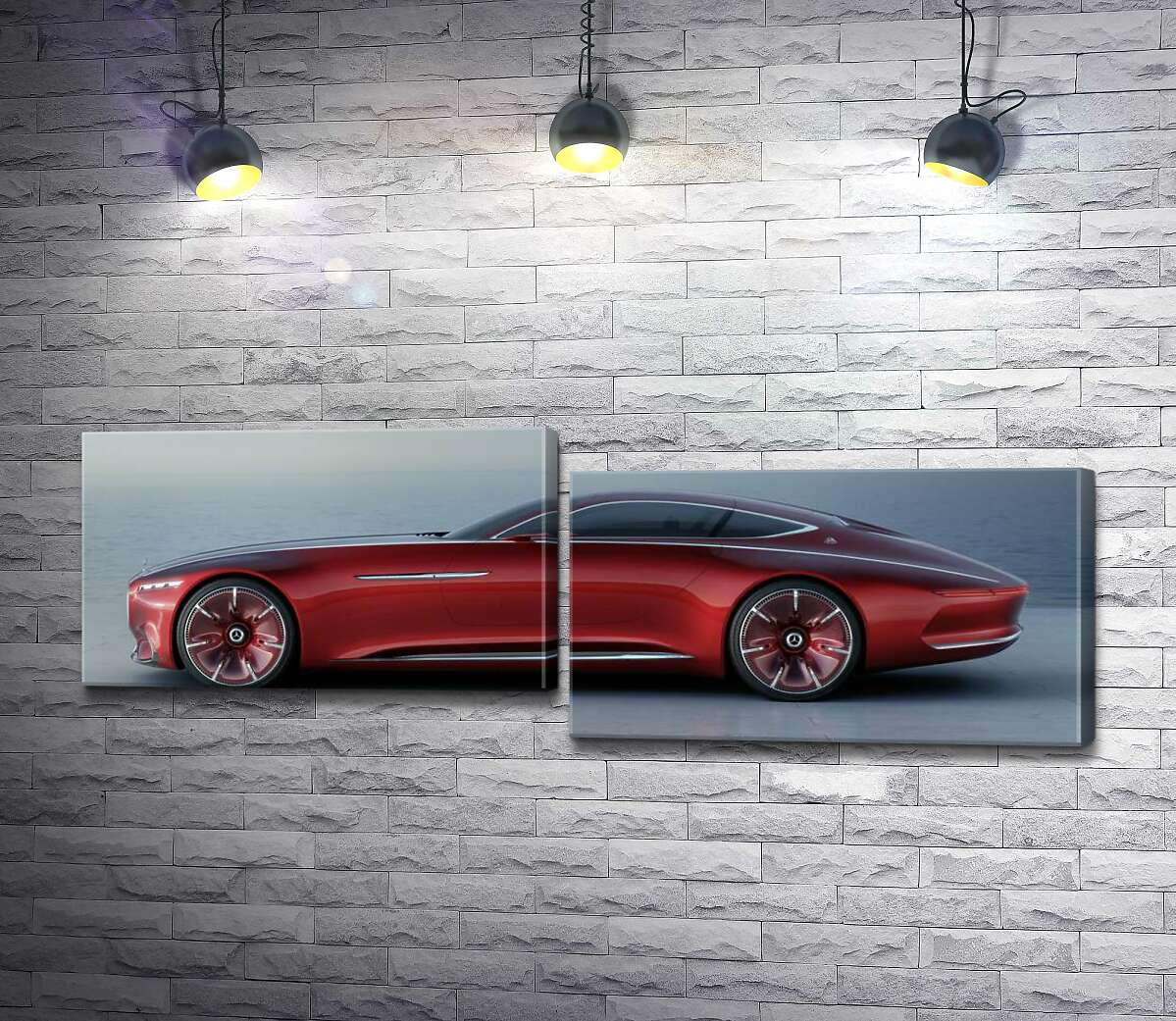 модульна картина Червоний автомобіль Mercedes-Maybach Vision 6 (Модуль №9)