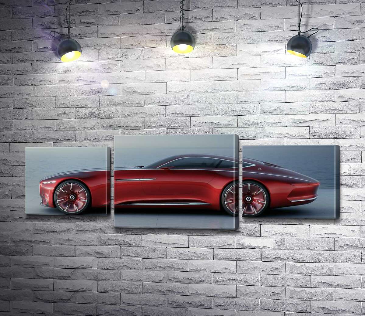 модульна картина Червоний автомобіль Mercedes-Maybach Vision 6 (Модуль №10)