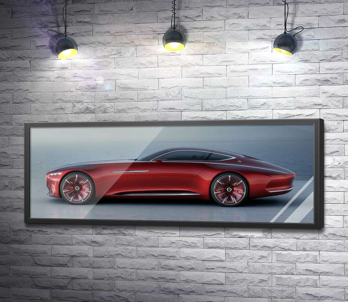 постер Червоний автомобіль Mercedes-Maybach Vision 6