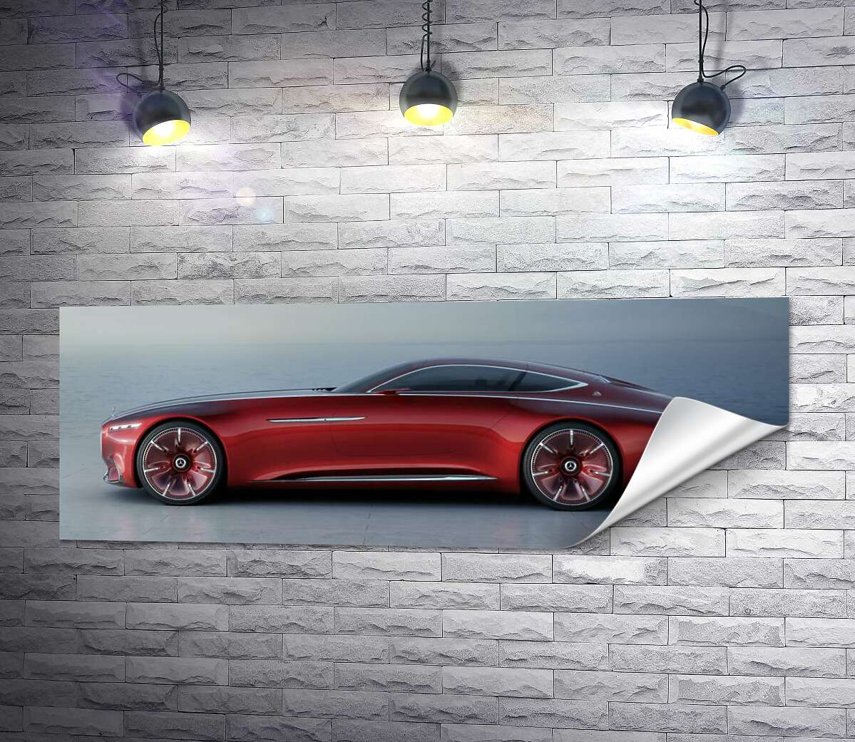 печать Красный автомобиль Mercedes-Maybach Vision 6