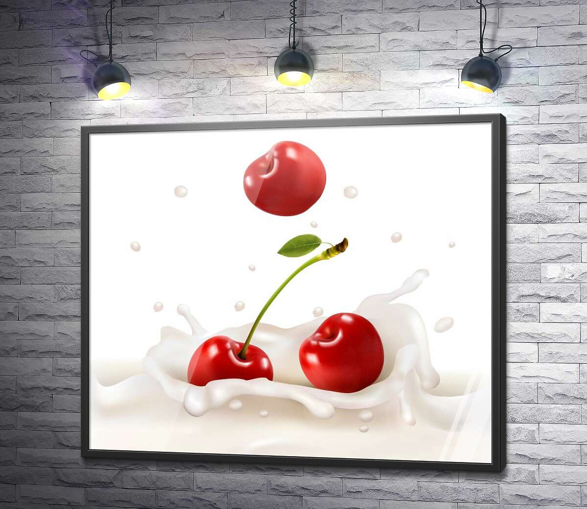 постер Красная вишня в молоке