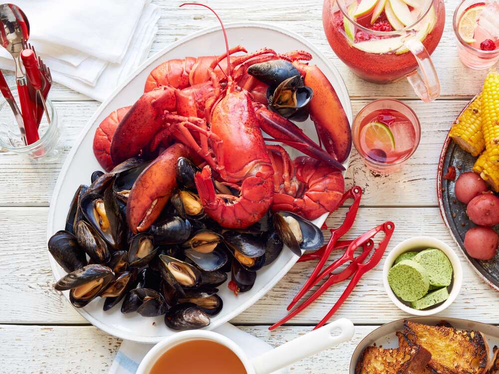 картина-постер Летние морепродукты на столе