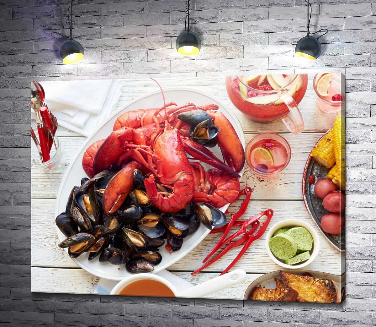 картина Літні морепродукти на столі