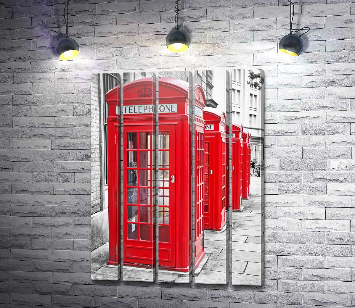 модульная картина Красные телефонные будки Лондона (Модуль №26)