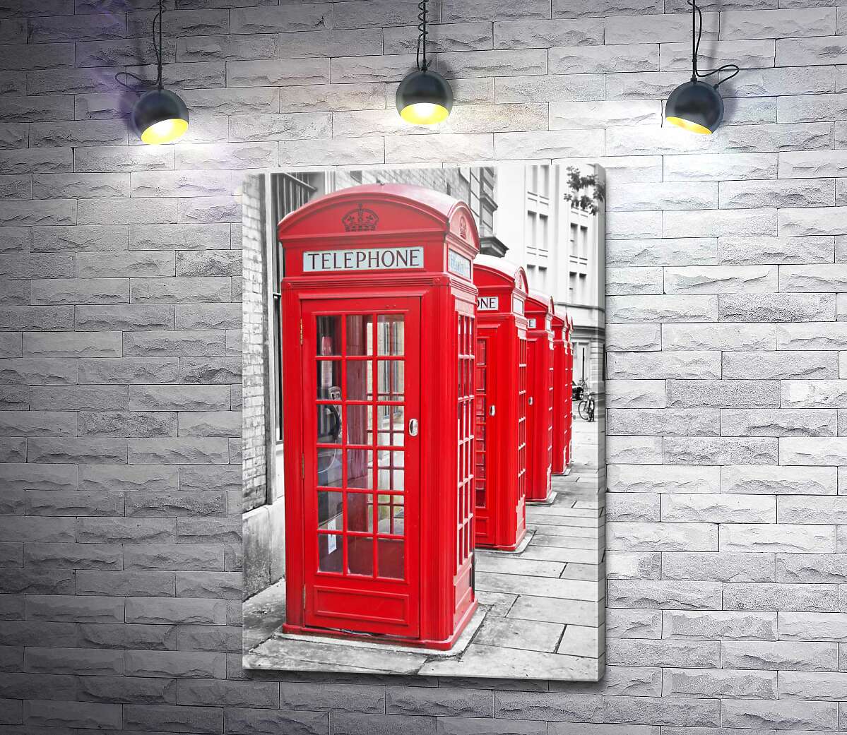 картина Красные телефонные будки Лондона