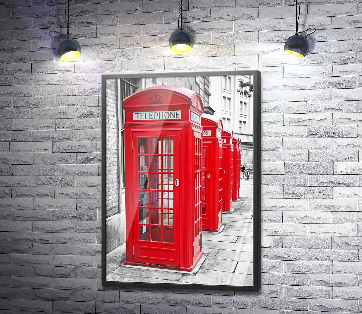 постер Красные телефонные будки Лондона