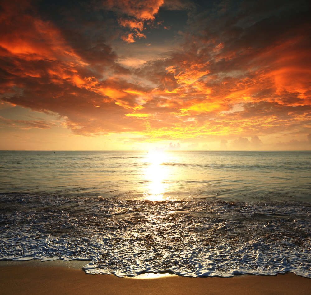 картина-постер Завораживающий закат солнца на море
