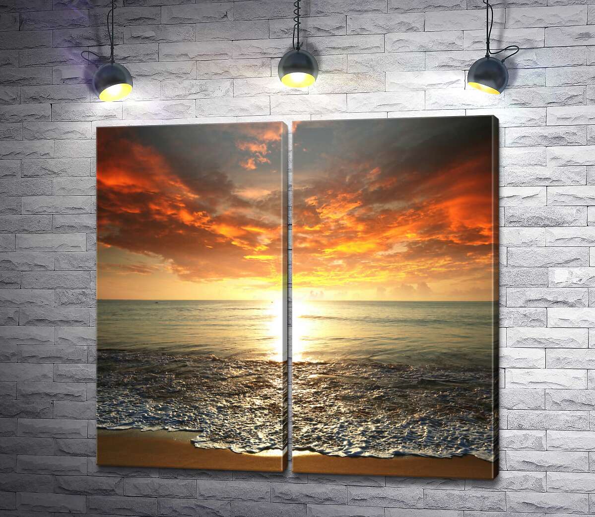 модульная картина Завораживающий закат солнца на море