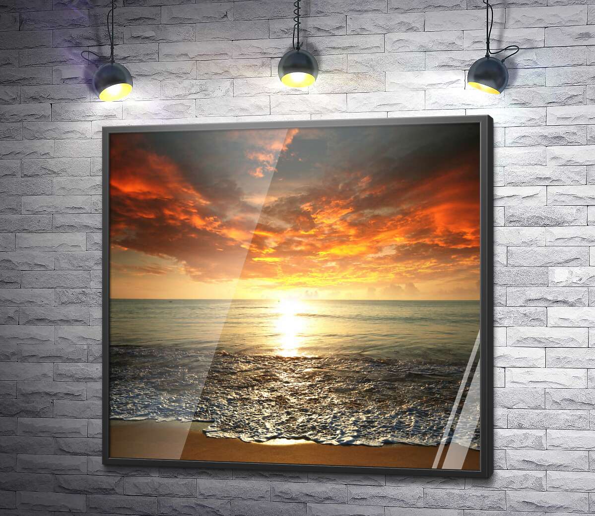 постер Завораживающий закат солнца на море
