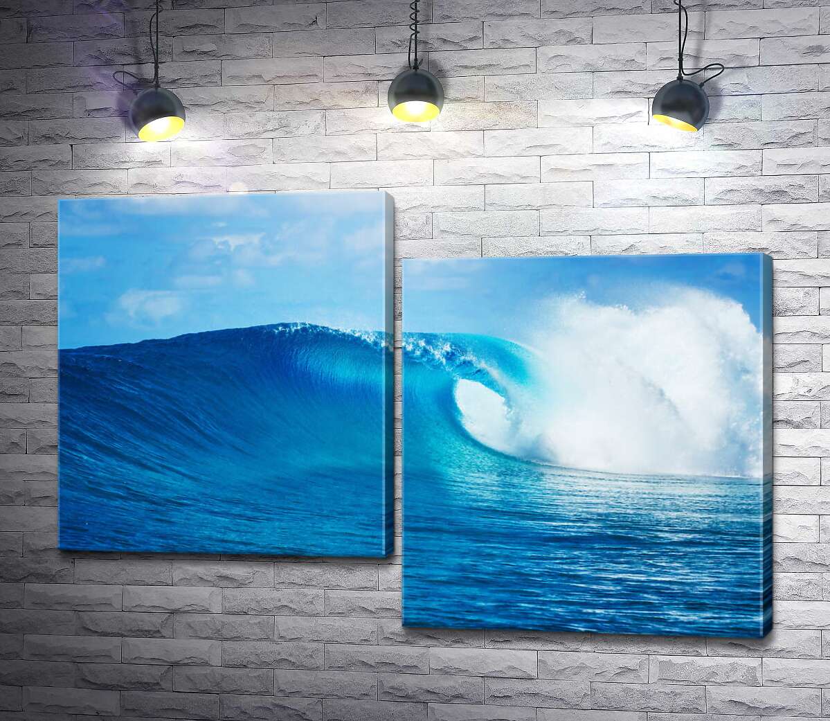 модульная картина Прозрачная голубая волна океана (Модуль №9)