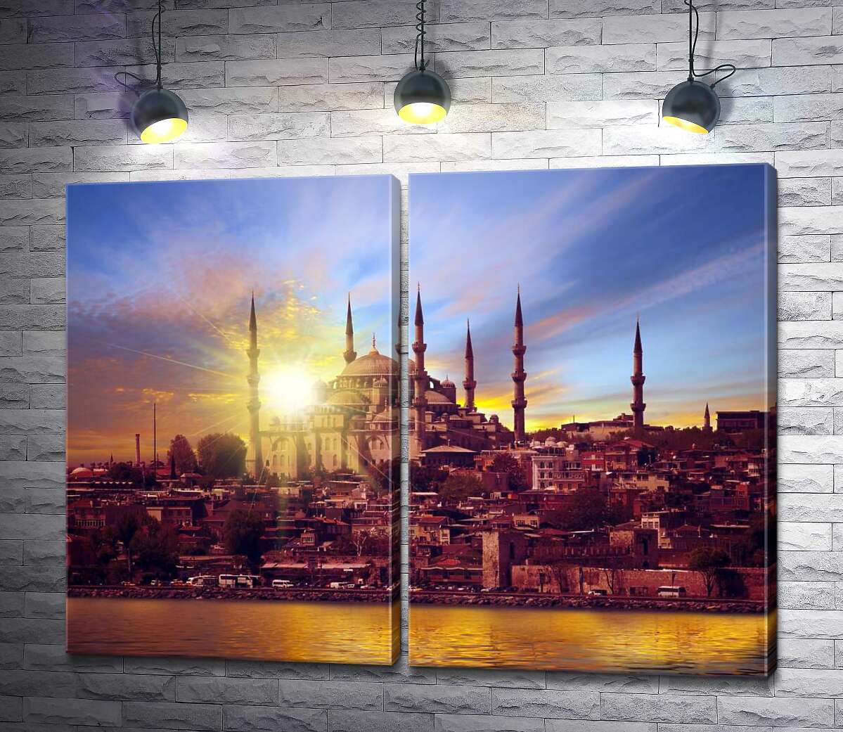 модульна картина Неймовірний світанок над Блакитною мечеттю в Стамбулі