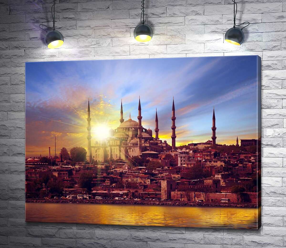 картина Невероятный рассвет над Голубой мечетью в Стамбуле
