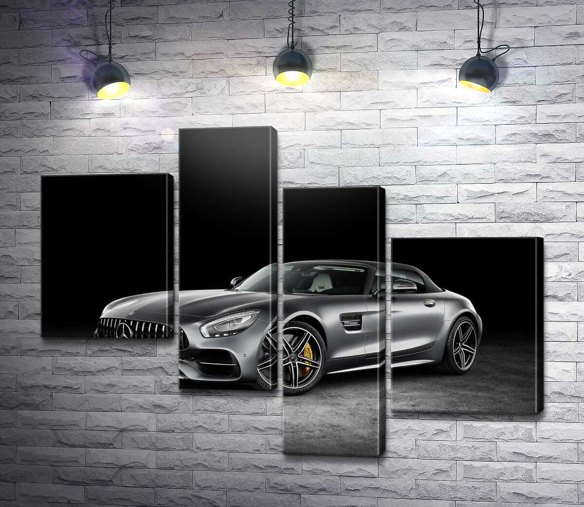 модульна картина Сріблястий автомобіль Mercedes-Benz GT (Модуль №21)