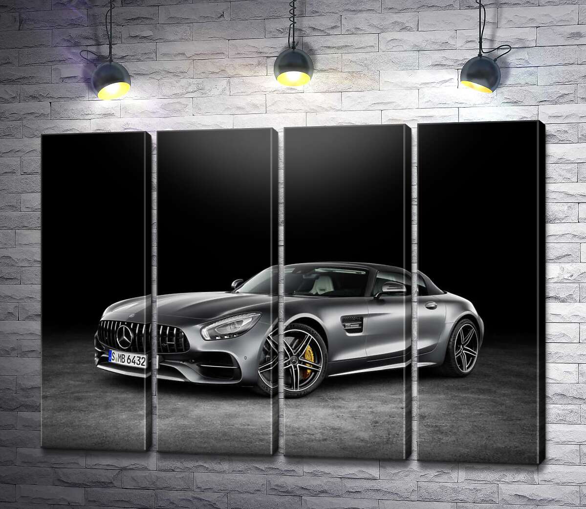 модульна картина Сріблястий автомобіль Mercedes-Benz GT (Модуль №24)