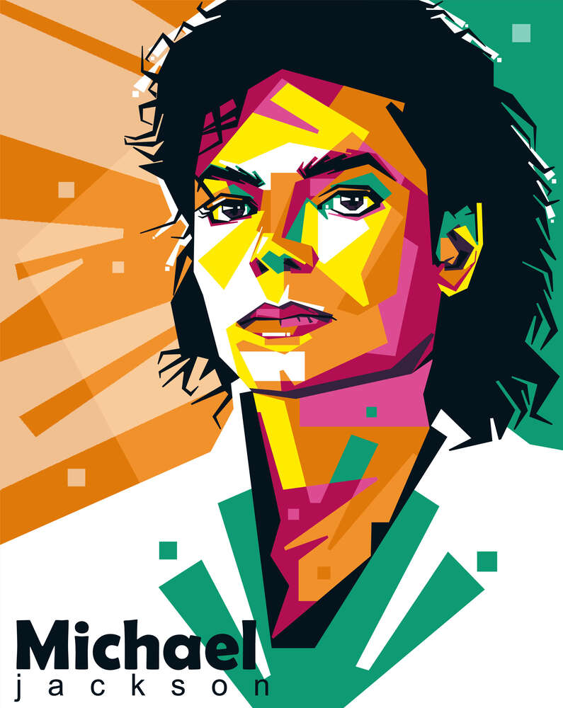 картина-постер Красочный портрет Майкла Джексона
