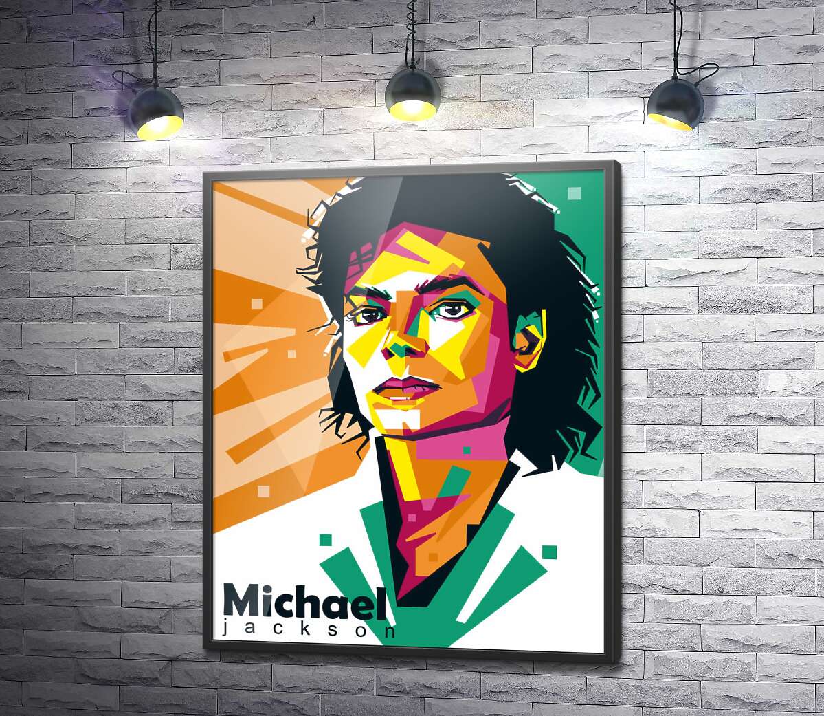постер Барвистий портрет Майкла Джексона