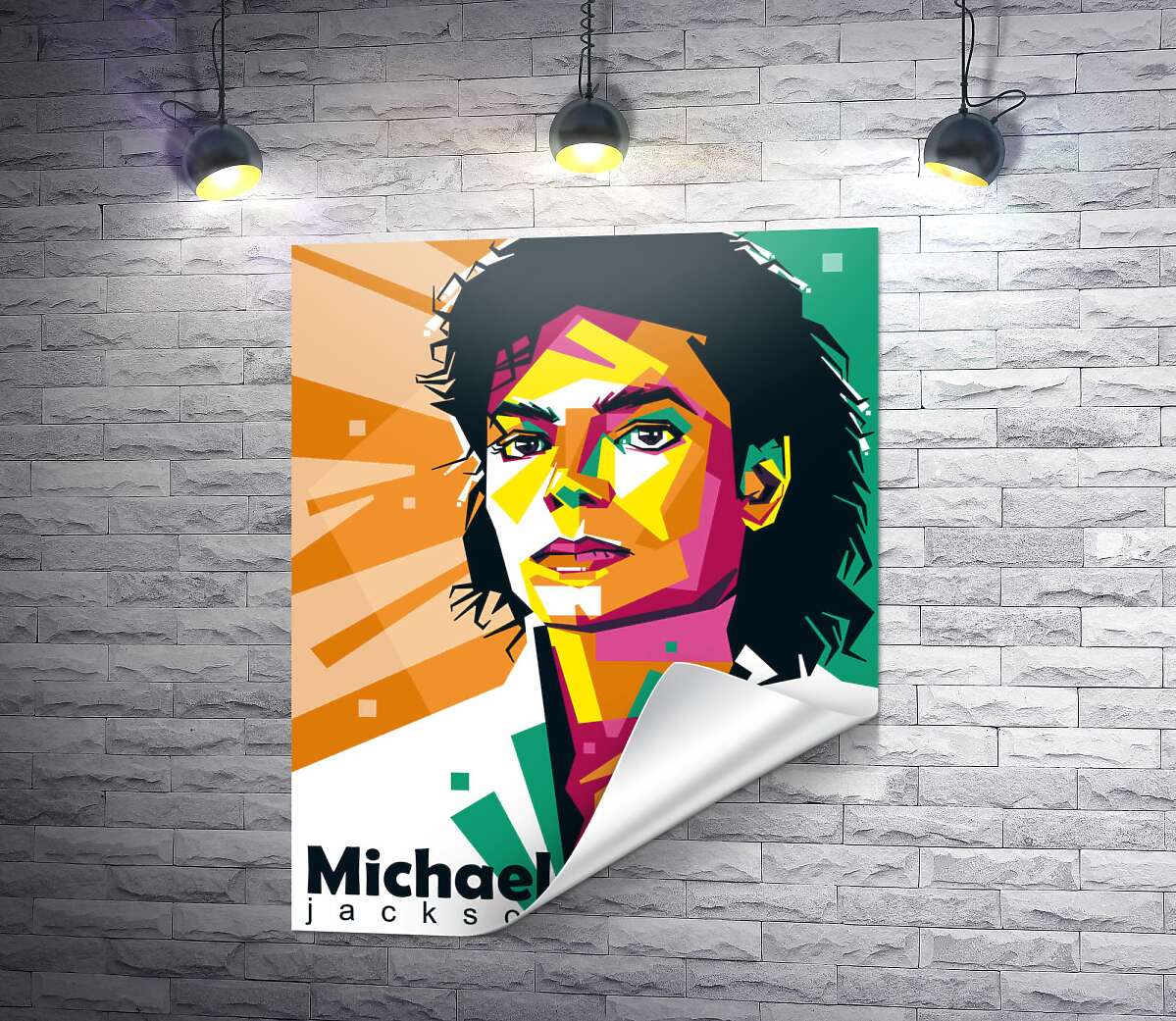 печать Красочный портрет Майкла Джексона