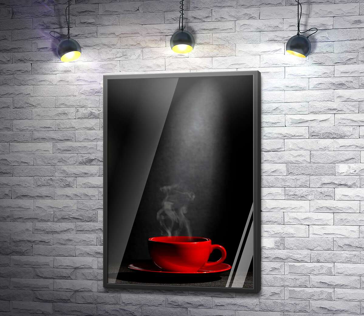 постер Червона чашка гарячого чаю