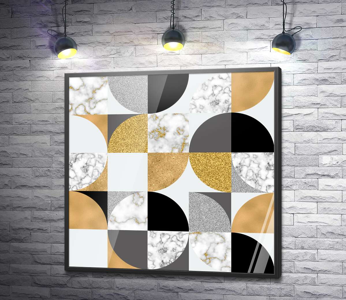 постер Абстрактные круги из квадратов