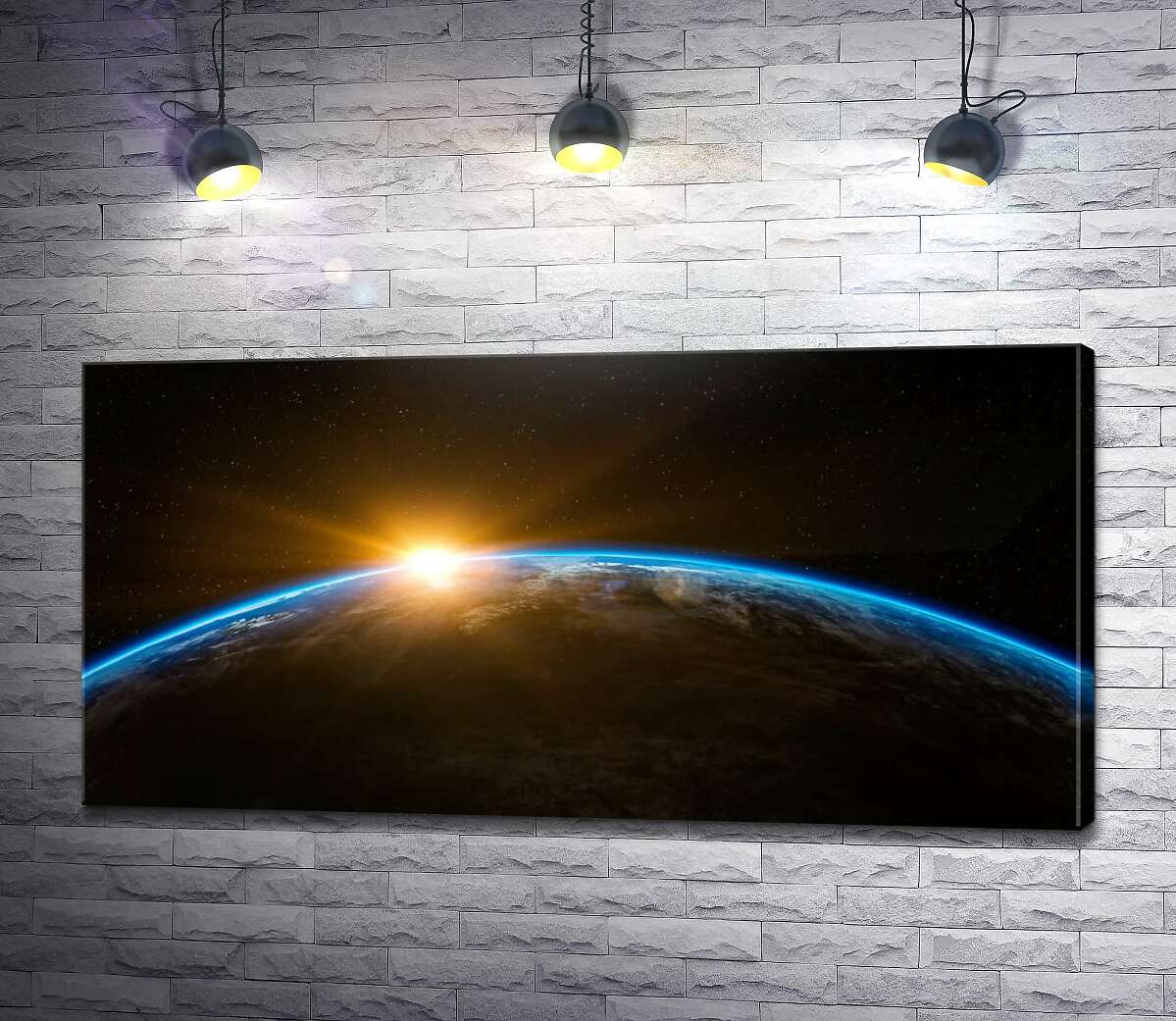 картина Закат солнца из космоса