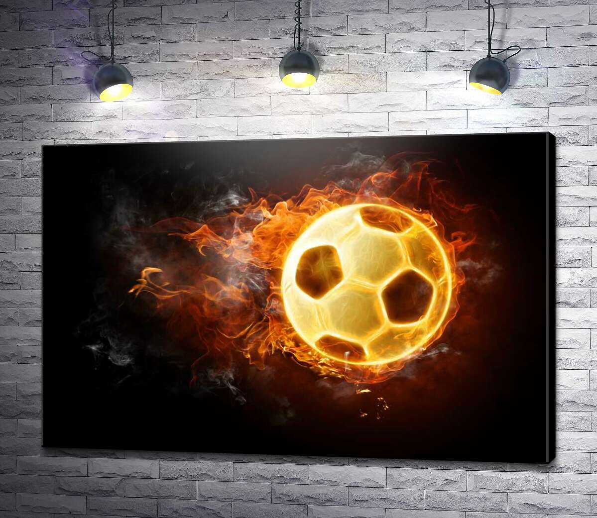 картина Футбольный мяч в огне