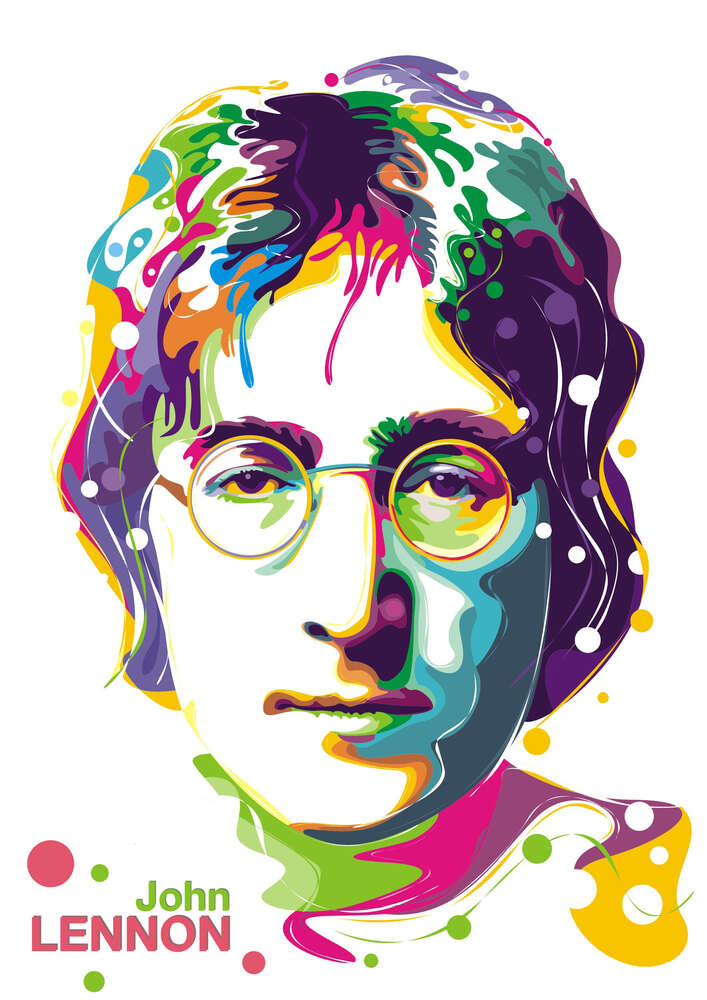 картина-постер Портрет Джона Леннона в ярких красках