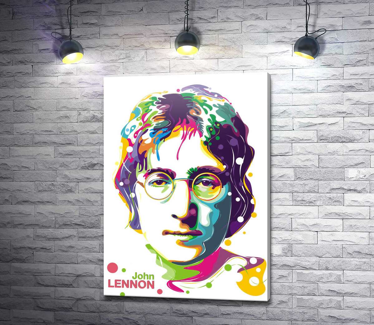 картина Портрет Джона Леннона в яскравих фарбах
