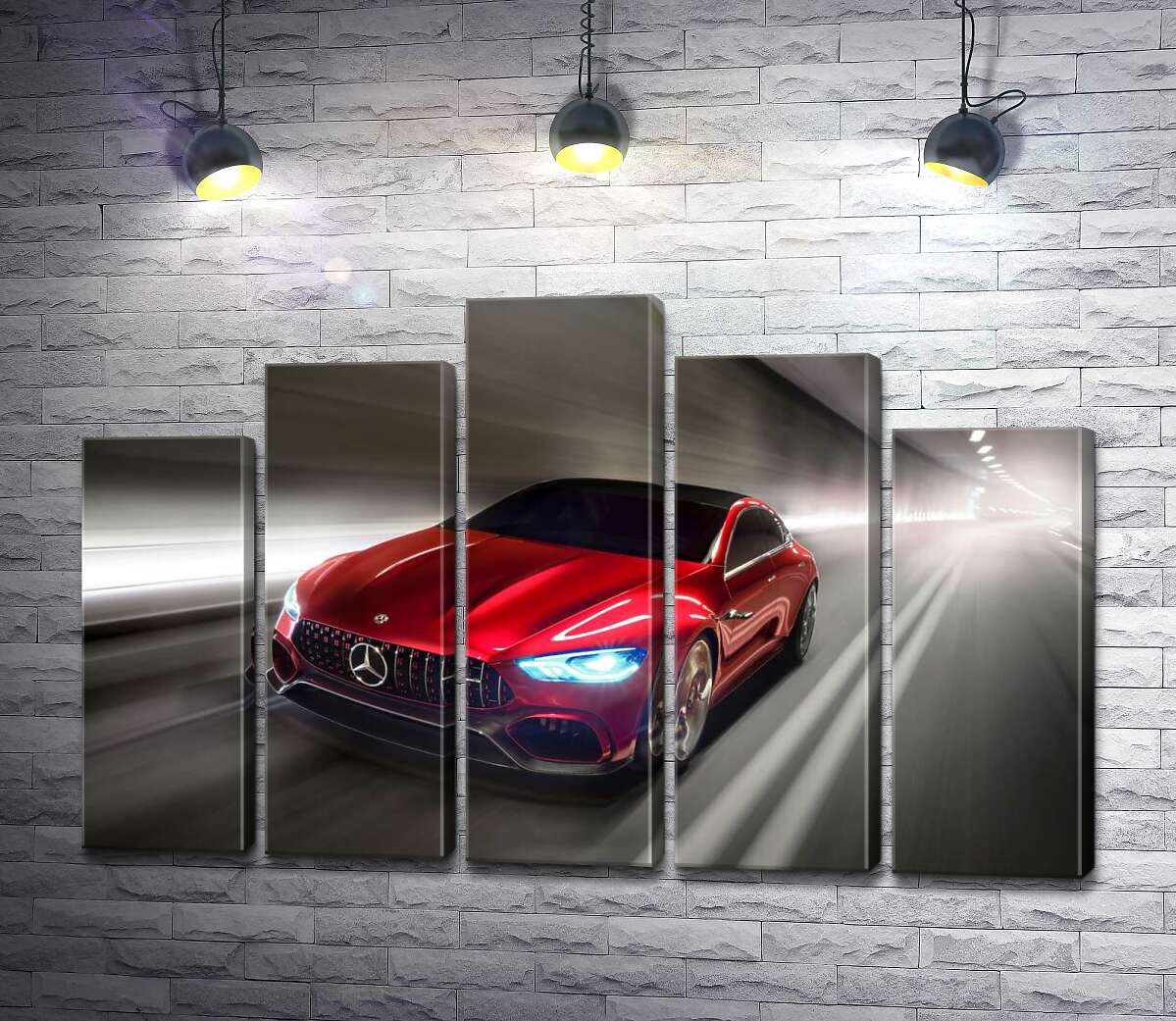 модульна картина Червоний автомобіль Mercedes-Benz AMG GT (Модуль №29)