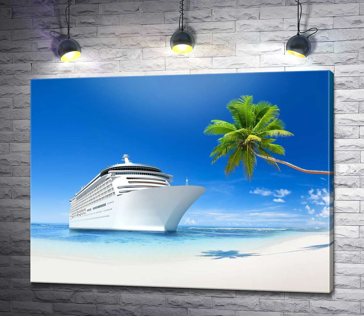 картина Круизный лайнер возле тропического острова
