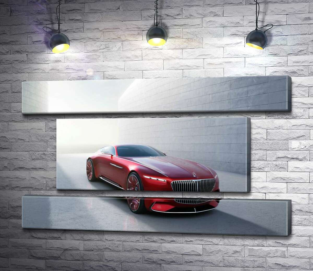модульная картина Красный автомобиль Mercedes-Maybach Vision 6 (Модуль №18)